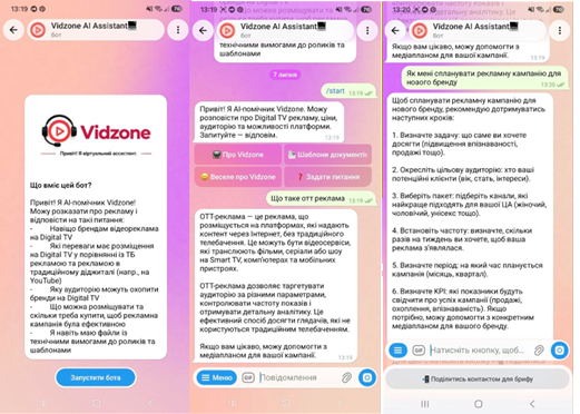Слайд кейсу Vidzone з AI-асистентом для клієнтів